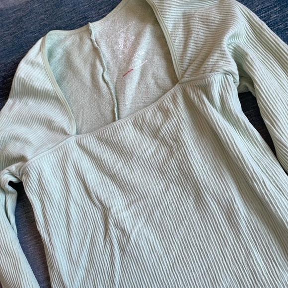 Anthropologie Ari Ribbed Square Neck Shirt - Picture 7 of 8
